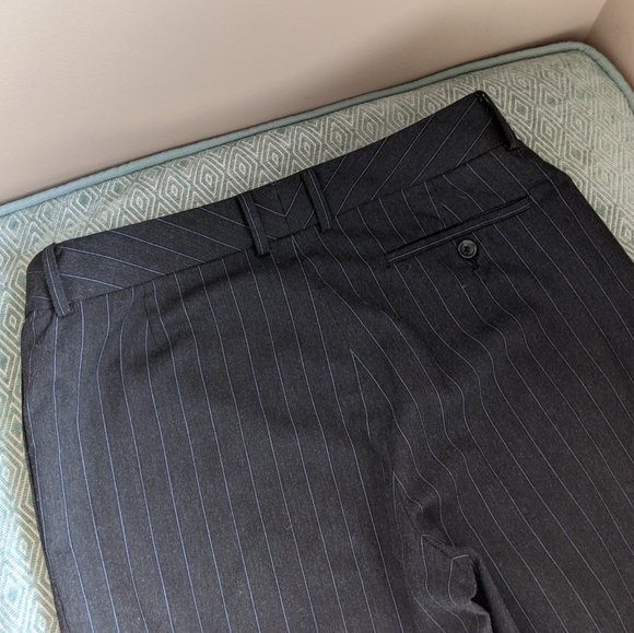 Ann Taylor Dark Gray w/ Blue Pinstripe Dress Pants - Picture 7 of 14